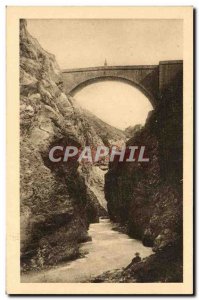 Old Postcard Briancon Le Pont d & # 39Asfeld above the Durance