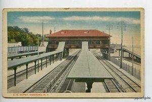 Ossining NY Railroad Train Station Postcard