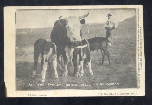 GUYMON OKLAHOMA REAL ESTATE ADVERTISING FARM CATTLE 1907 VINTAGE POSTCARD