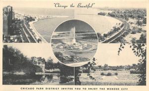 Chicago Illinois 1940s Postcard Chicago Park District Views