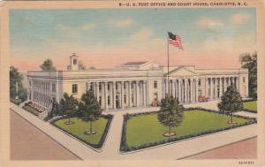 North Carolina Charlotte Port Office and Court House 1954 Curteich