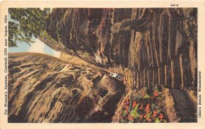 Logan Ohio 1940s Postcard Fat Woman's Squeeze Cantwell Cliff