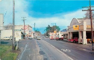 Postcard 1950s Geyserville California Wine Street Scene Autos Vineyards 24-6808