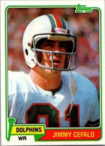 1981 Topps Football Card Jimmy Cefalo Miami Dolphins sk60216