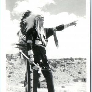 c1940s Tesuque Pueblo, NM RPPC Indian Ceremonial Dancer Native American PC A114