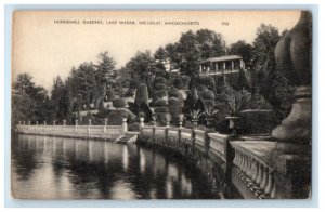 Wellesley MA, Hunnewell Gardens Lake Waban Wellesley Unposted Vintage Postcard