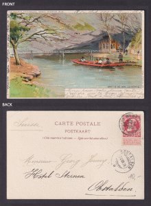 Vintage Postcard Belgium Ranot Han Cave Exit 1905
