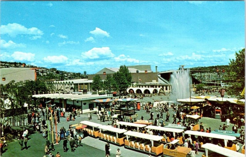 2~Postcards Seattle WA Washington MONORAIL STATION & 1962 WORLD'S FAIR TRAMS