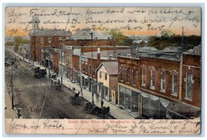 1907 View Of South Side First Street St. Monticello Iowa IA Antique Postcard