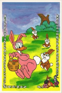 PC DISNEY, DONALD DUCK AND BUNNIES, EASTER EGG HUNT, Modern Postcard (b38065) 