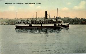 New London CT Steamer Wyandotte c1910 Postcard