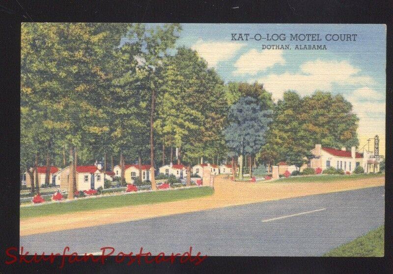 DOTHAN ALABAMA KAT-O-LOG MOTEL COURT VINTAGE LINEN ADVERTISING POSTCARD