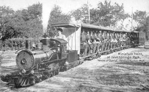 Benton Harbor Michigan Miniature Trains Eden Spring Park Antique Postcard K60726