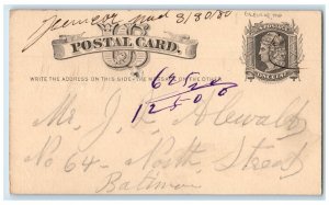 1880 Please Look For It Message Glencoe Baltimore Maryland MD Postal Card