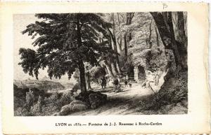 CPA LYON Fontaine de J. J. Rousseau a Roche Cardon (442883)