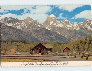 Postcard Chapel of the Transfiguration, Grand Teton Peak, Moose, Wyoming