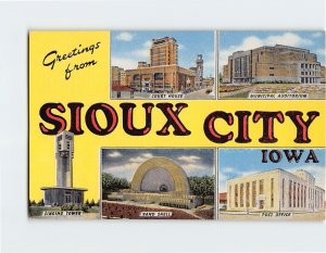 Postcard Greetings from Sioux City Iowa USA