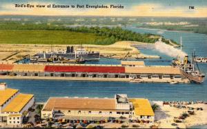 Florida Fort Lauderdale Port Everglades Birds Eye View Of Entrance