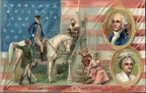 George Washington Birthday TUCK #124 Family at Mt. Vernon c1910 Postcard