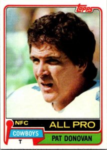 1981 Topps Football Card Pat Donovan Dallas Cowboys sk60188