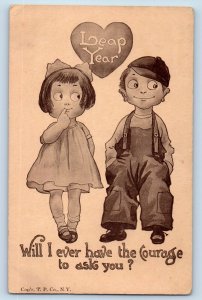 Leap Year Postcard Childrens Heart Will I Ever Have The Courage To Ask You