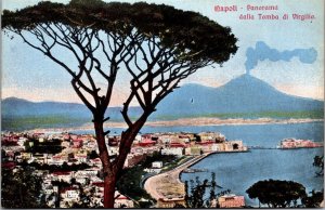 Vtg Napoli Panorama dalla Tomba di Virgilio Naples Italy 1910s Postcard