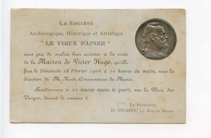 Victor Hugo Silver Coin Embossed Le Vieux Papier French  Postcard