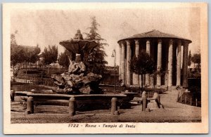 Vtg Roma Temple di Vesta Rome Italy Postcard