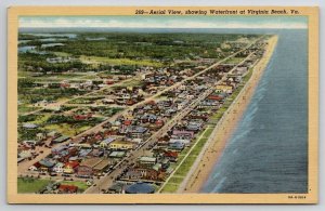 Aerial View Showing Waterfront At Virginia Beach VA Postcard O30