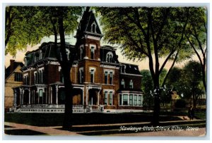 1910 Hawkeye Club Building Scene Street Sioux City Iowa IA Antique Postcard