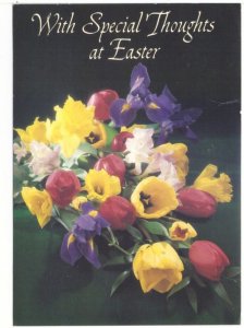 With Special Thoughts At Easter, Flower Arrangement, 1986 Chrome Postcard