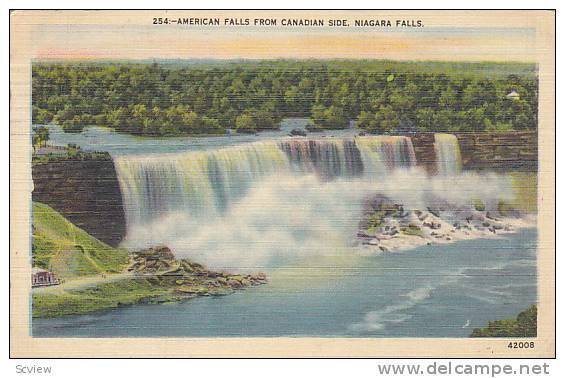 American Falls from Canadian Side, Niagara Falls, Ontario, Canada, PU-1941