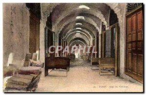 Old Postcard From Tunis Souk chéchias