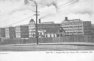 BROCKTON, MA Massachusetts  W.L. DOUGLAS SHOE CO FACTORY NO 1  1911 Postcard