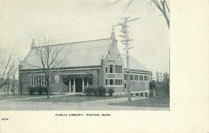 Weston Massachusetts Public Library C-1905 Postcard NE Paper Stationery 21-13927