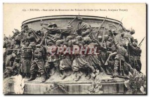 Postcard Old Troyes High Relief From Monument Kids of & # 39Aube