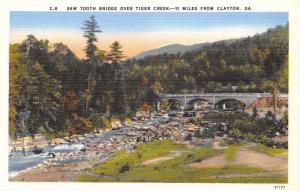 Clayton Georgia~Saw Tooth Creek~Tiger Creek~1940s Postcard 