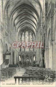 Postcard Old Chartres St. Peter's Church Nave and Choir (twelfth and thirteen...