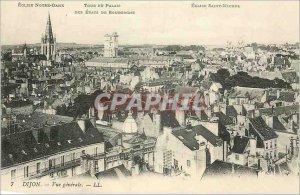 Old Postcard Dijon Vue Generale Notre Dame Church Tower of the Palace of Burg...