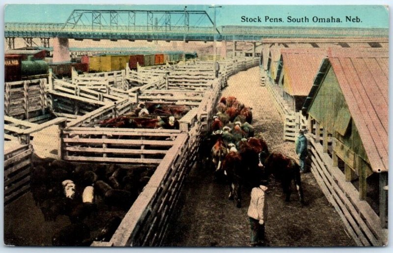Postcard - Stock Pens - South Omaha, Nebraska