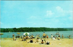 Public Beach Northwood Lake NH New Hampshire Swimming VTG Postcard UNP Unused 