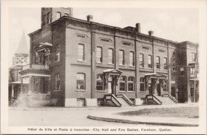 Farnham Quebec QC Hotel de Ville Post Office Fire Station Unused Postcard H27