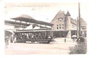 RR Station Hartford, Connecticut, USA, real photo reproduction 1968 