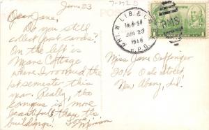 Iowa~Grinnell College~Womans Quadrangle-Mears Cottage~Note Bk~RPO Postmark~RPPC