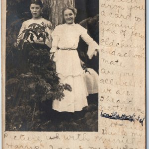 ID'd 1906 UDB Bay Port, MI Cute Young Ladies RPPC To Girl Friend Real Photo A258