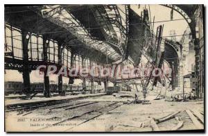 Old Postcard Valenciennes inside the station