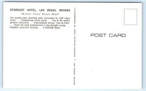 LAS VEGAS, NV Nevada ~ STARDUST CASINO & HOTEL c1960s Night Neon Postcard