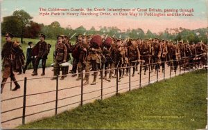 Coldstream Guards Infantrymen Hype Park London UK Soldiers Postcard H40 *as is