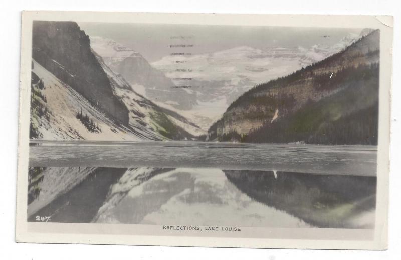 Canada Lake Louise Reflections Chateau Hotel Postmark 1949