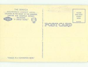 Unused Linen SENECA HOTEL Rochester New York NY hr8268